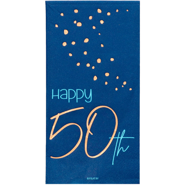 Serviettes de table 50 ans Bleu 33cm 10pcs