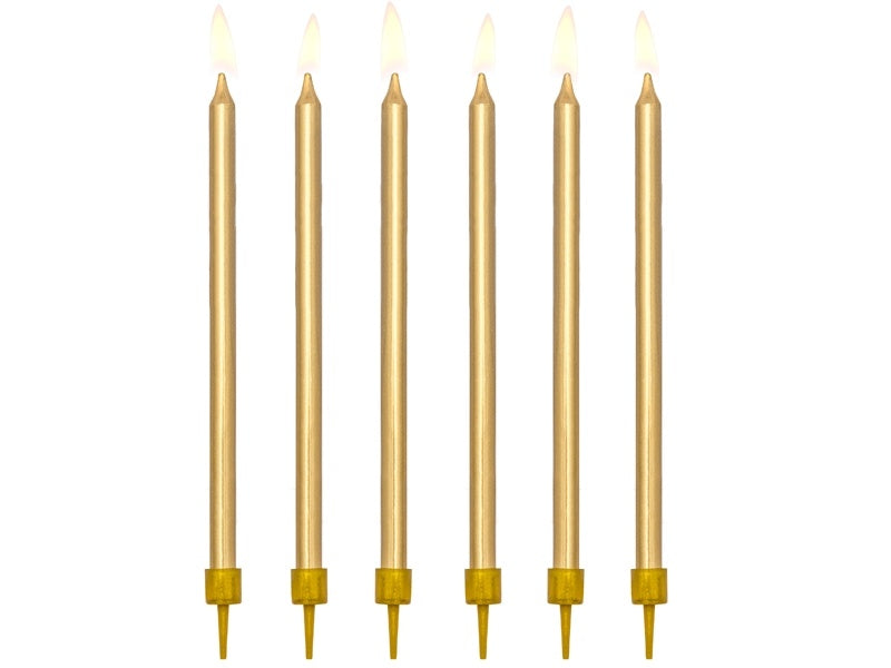 Bougies dorées 12.5cm 12pcs