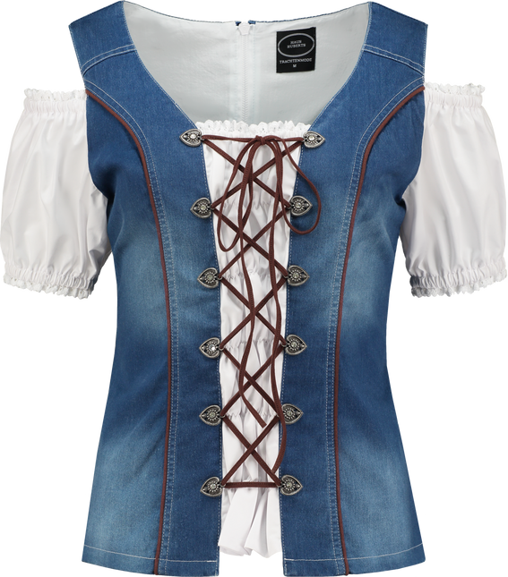 Blanc Bleu Chemisier Dames Trachtenmieder