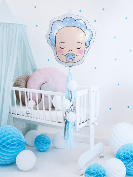 Ballon à l'hélium tête bébé garçon vide 45cm