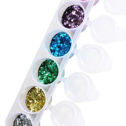 Paillettes colorées Chunky Mix 6pcs