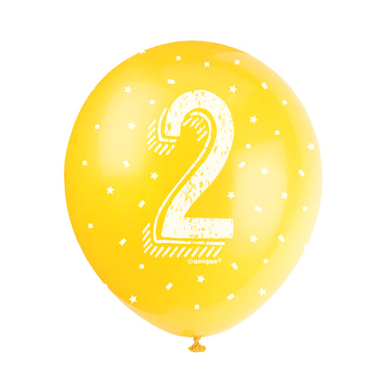 Ballons 2 ans Confetti 30cm 5pcs