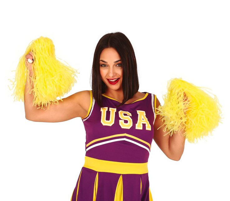 Pom-Pom Jaune 80cm 2pcs