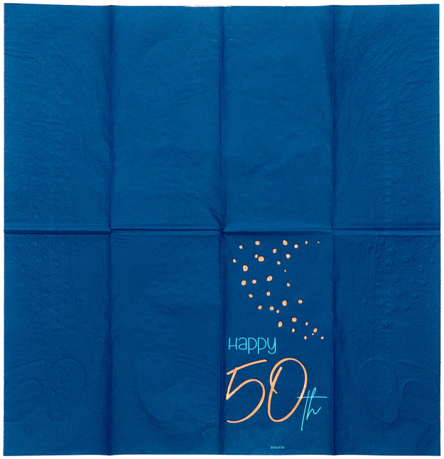 Serviettes de table 50 ans Bleu 33cm 10pcs