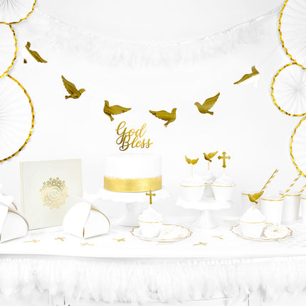 Guirlande de mariage colombe or 86cm