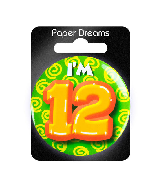 Je suis 12 Bouton 12 ans 5,5cm