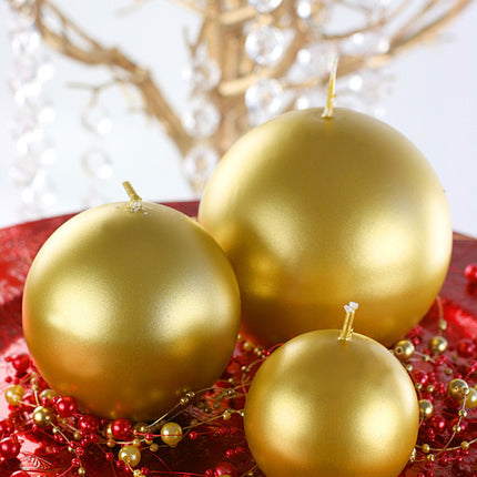 Bougies Globe Or Métallique 8cm 6pcs