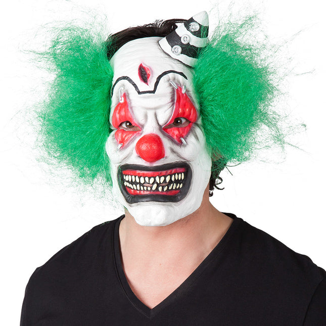 Masque d'Halloween Horreur Clown Cheveux Verts
