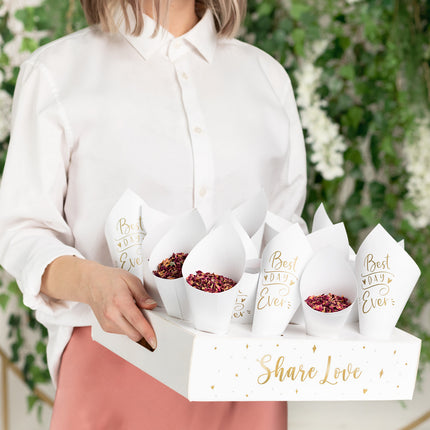 Cônes de confettis avec support
