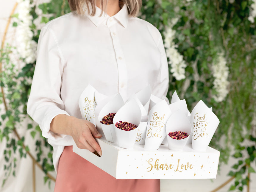 Cônes de confettis avec support