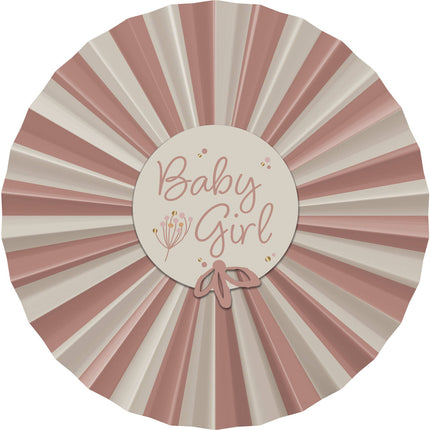 Eventails de naissance en papier Babygirl 3pcs