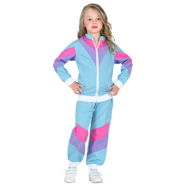 Neon 80S Tracksuit Fault Blue Child