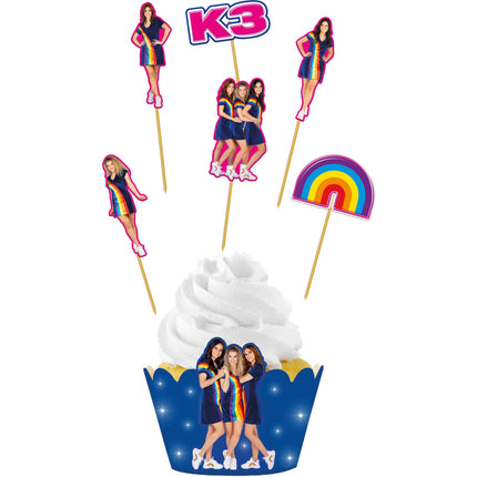 Set de décoration de cupcakes K3 12 pièces