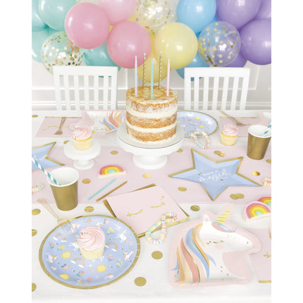 Serviettes de table licorne rose doré 16 pièces