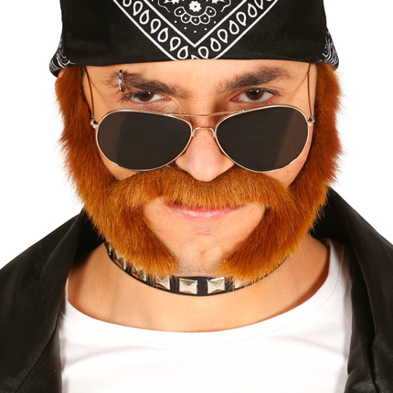 Moustache et favoris bruns