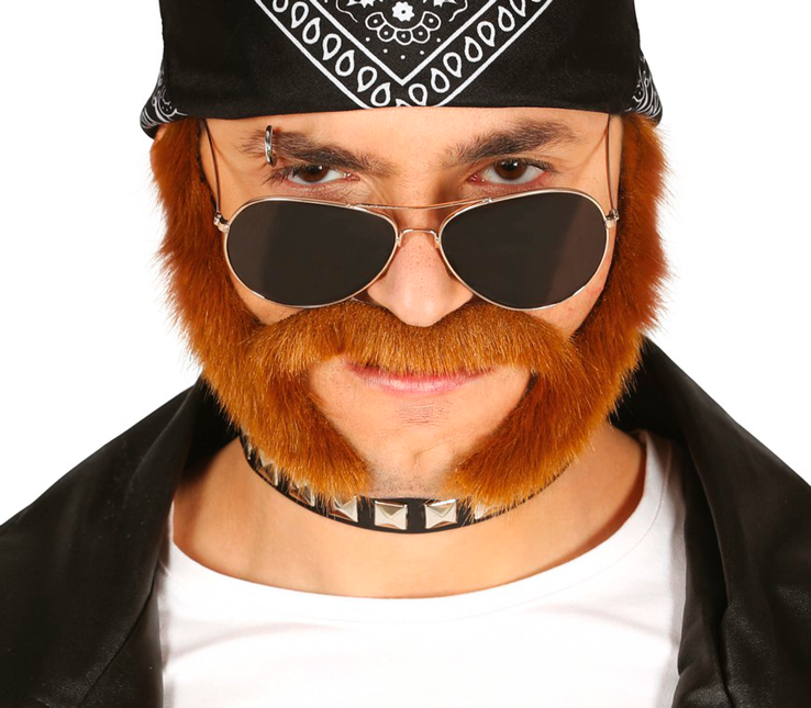 Moustache et favoris bruns