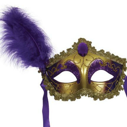 Masque vénitien pour les yeux or et violet