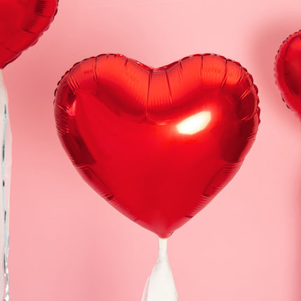 Ballon à l'hélium coeur rouge vide 45cm