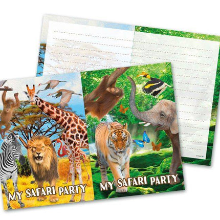 Animaux Invitations Safari 8pcs