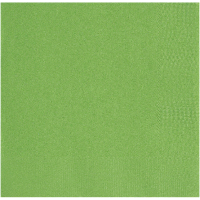 Serviettes de table vert lime 2 couches 25cm 20pcs