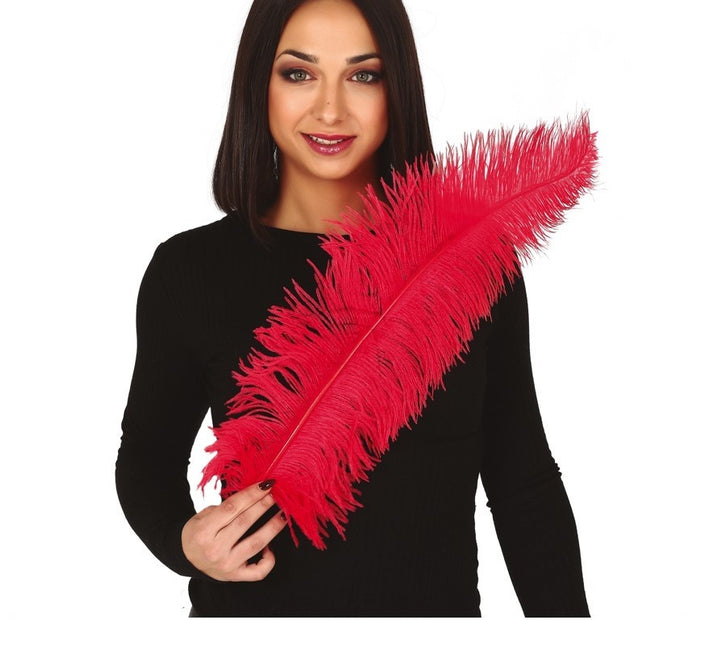 Plumes d'autruche rouges 50cm 12pcs