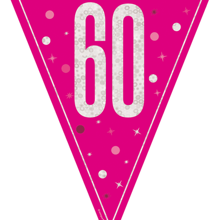 60 ans Guirlande rose 2.5m