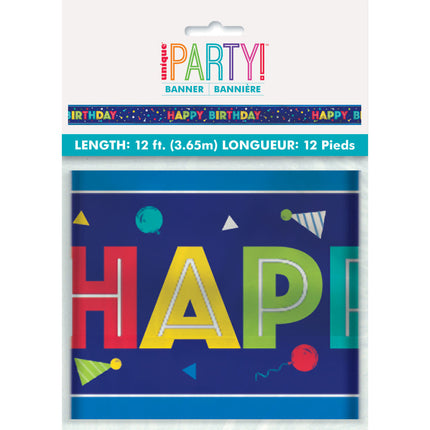 Bannière Happy Birthday Party Hats 3.65m