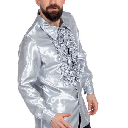 Chemisier Disco à volants Argent