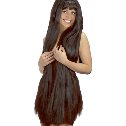 Perruque noire longue 100cm