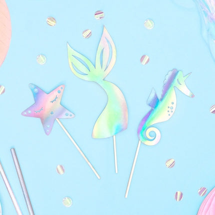 Ensemble de décoration de gâteau sirène 3 pièces