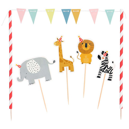 Décor de gâteau Jungle Ensemble d'animaux de la jungle 7 pièces