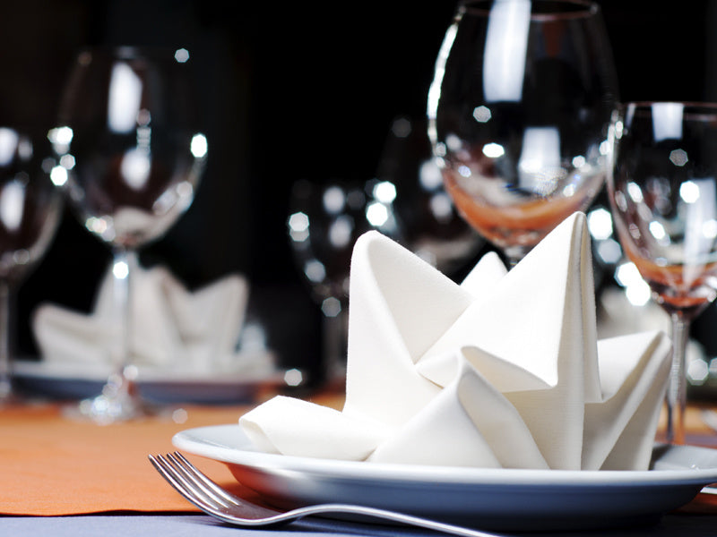Serviettes blanches en tissu 35cm 25pcs