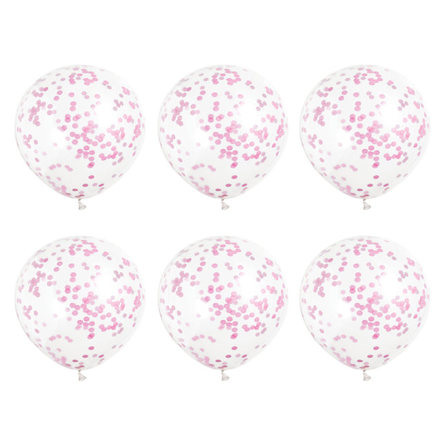 Ballons Confetti Rose 40cm 6pcs