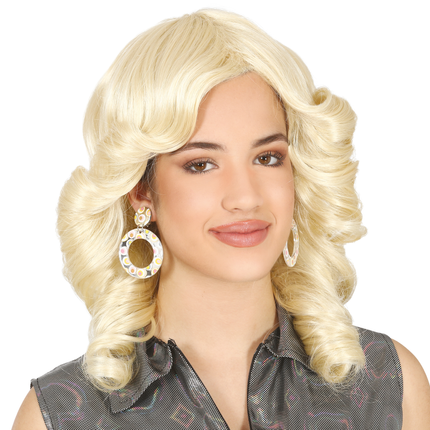 Perruque blond clair boucles