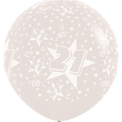 Ballons de baudruche numéro 21 transparents 91cm 2pcs