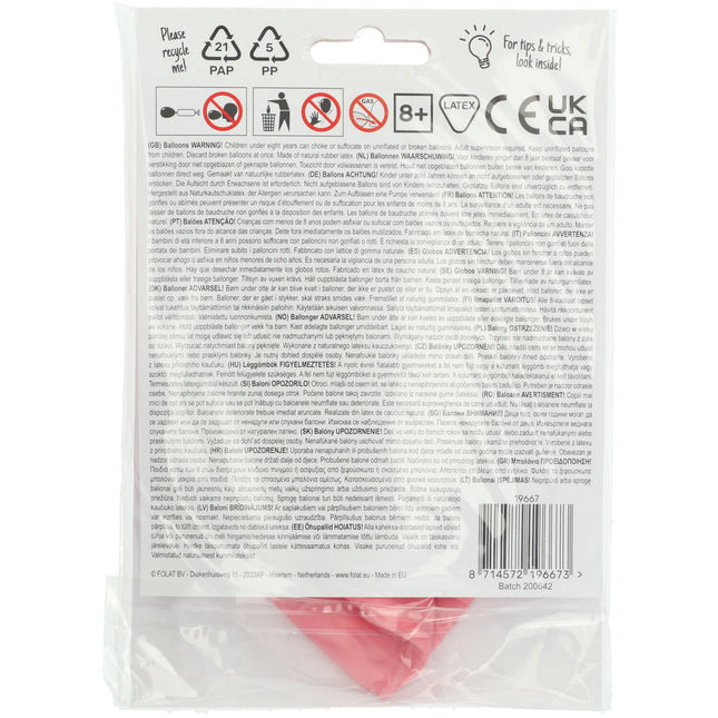 Ballon rose pâle rose poudré 80cm
