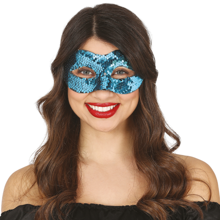 Masque bleu clair paillettes