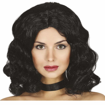 Perruque noire cheveux courts