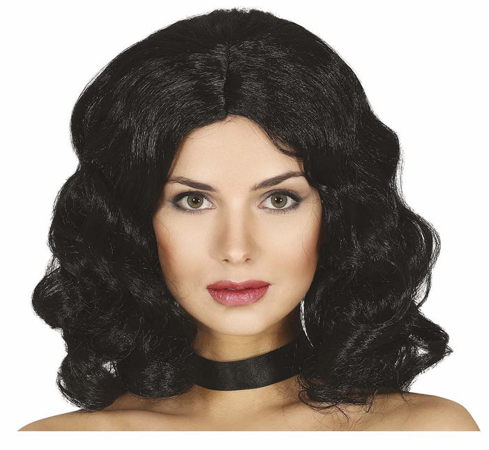 Perruque noire cheveux courts