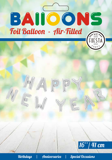 Lettre en bandoulière Happy New Year Argent