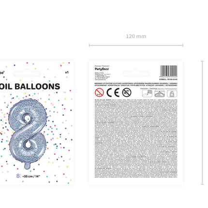 Ballon de baudruche Figure 8 Holographique 35cm
