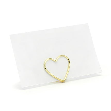 Porte-cartes nominatives Coeurs dorés 2.5cm 10pcs