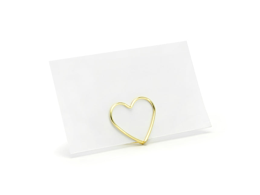 Porte-cartes nominatives Coeurs dorés 2.5cm 10pcs