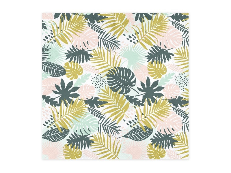 Serviettes de table Hawaii Feuille de palmier 33cm 20pcs