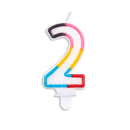 Bougie 2 ans colorée 7cm