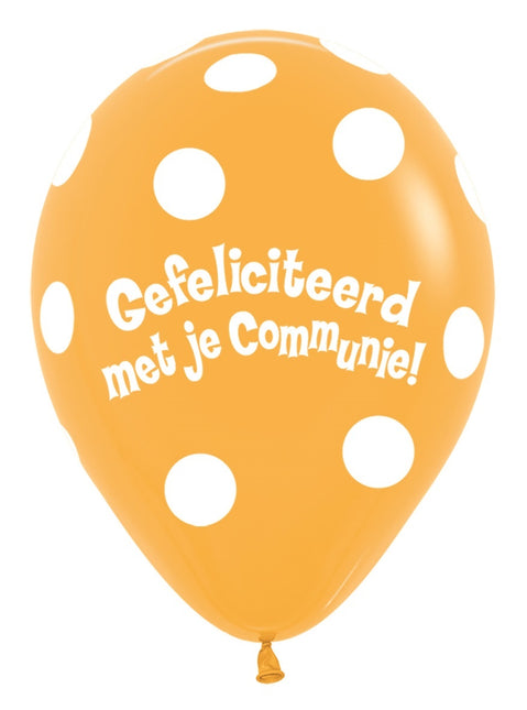 Ballons Communion Polka Dots Mango 30cm 50pcs