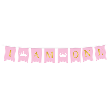 1 an de bannière rose