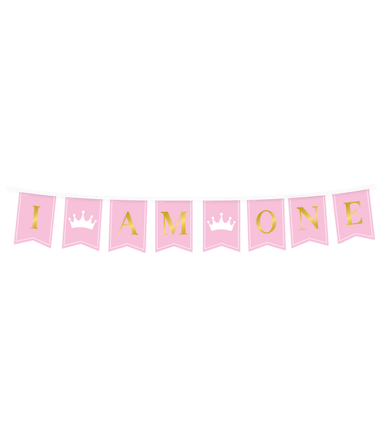 1 an de bannière rose