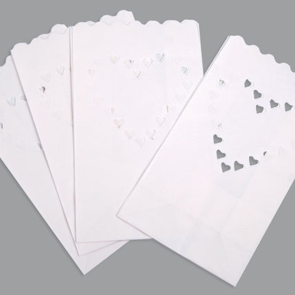 Sacs à bougies Coeurs 26cm 10pcs