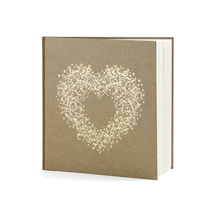 Livre d'or Coeur Marron 20.5cm